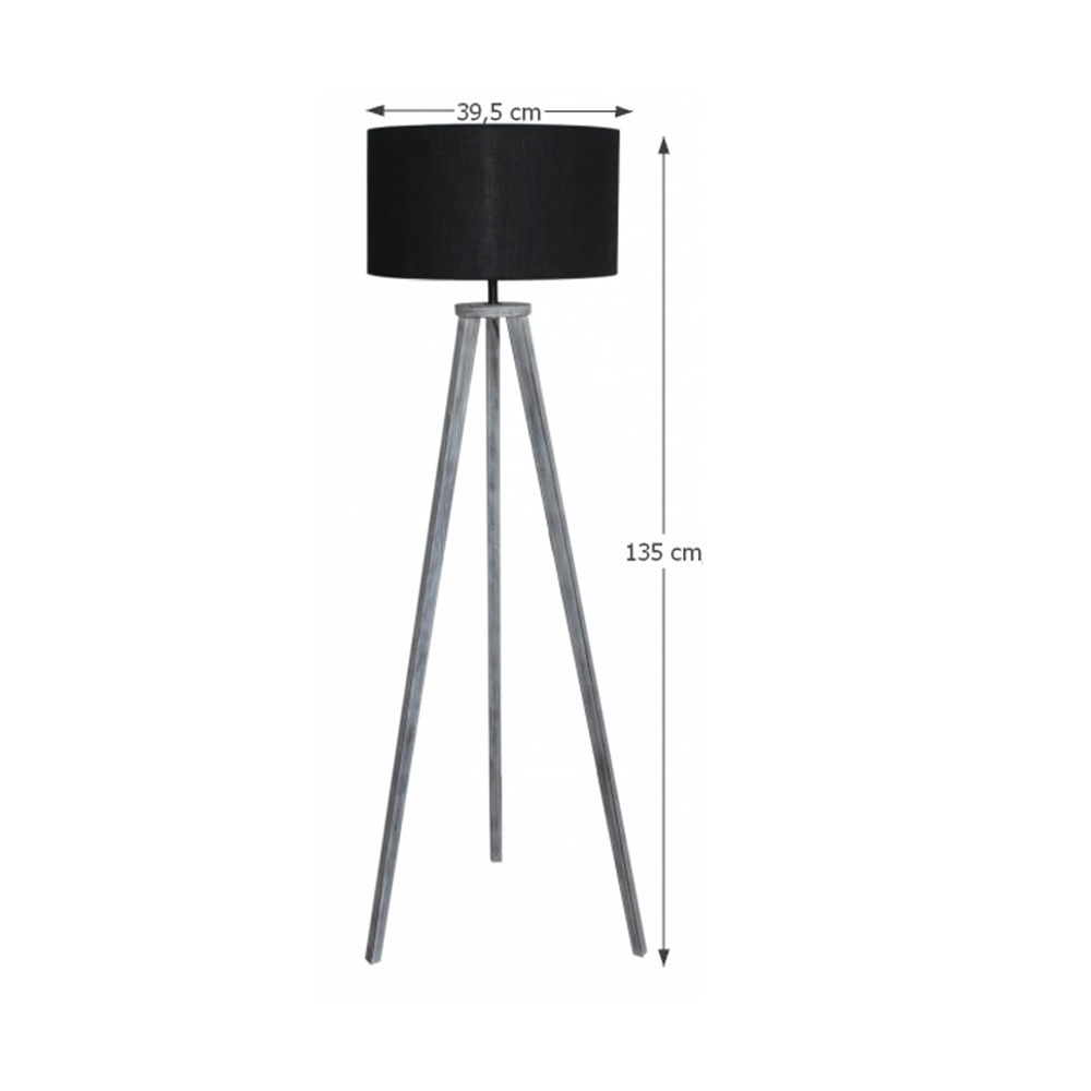 Stojacia lampa, čierna/sivá, JADE TYP 10 6034-41B