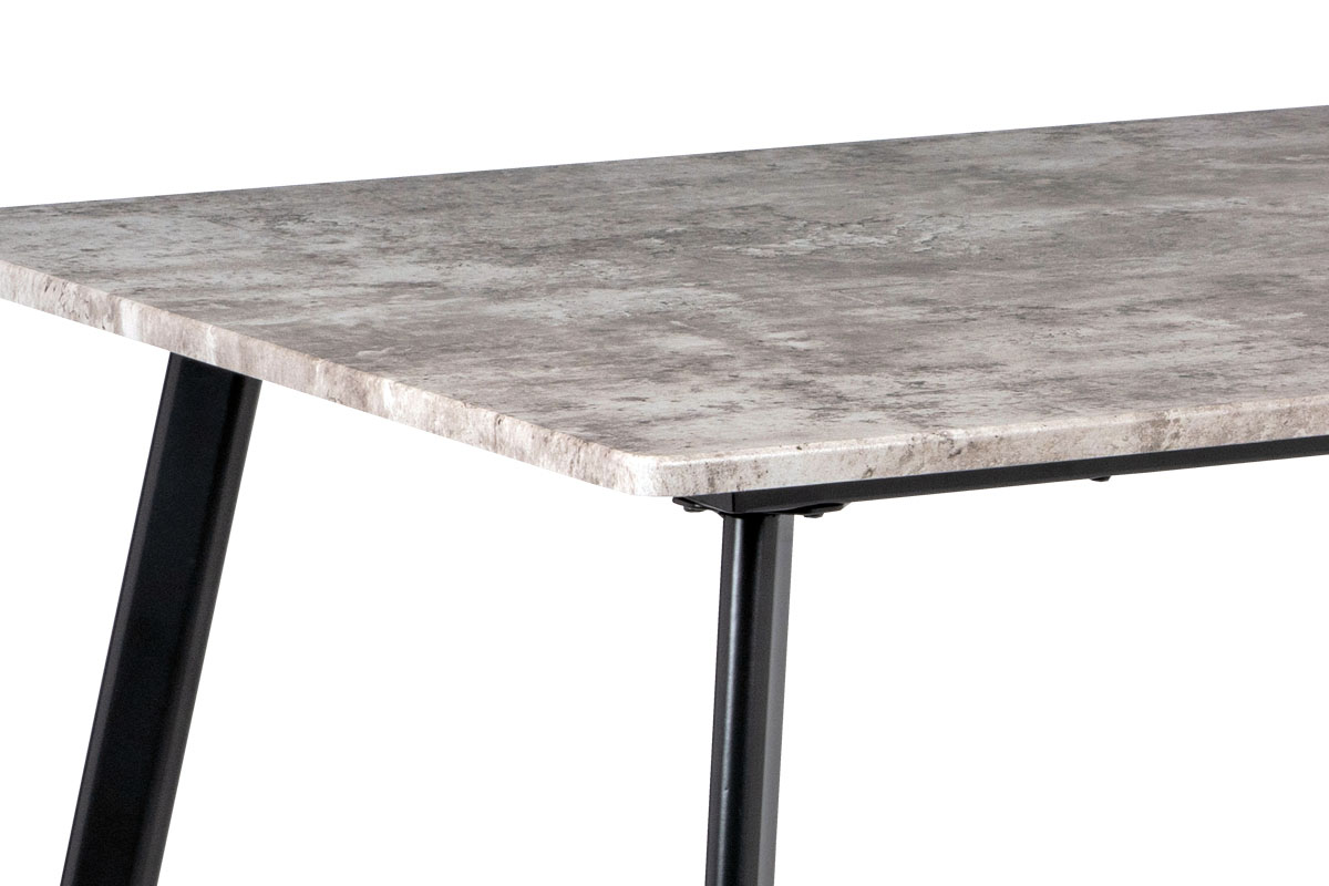 jedálenský stôl 150x80x76, MDF dekor beton, čierny mat lak