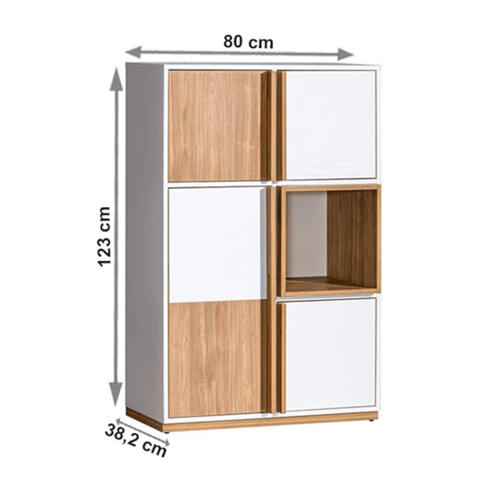 Komoda, orech select/biela, KNOX E5