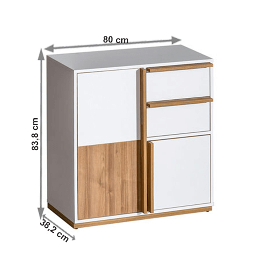 Komoda, orech select/biela, KNOX E7
