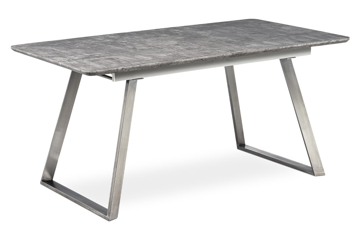 jedálenský stôl 160x90 cm, MDF beton, kov brúsená nerez