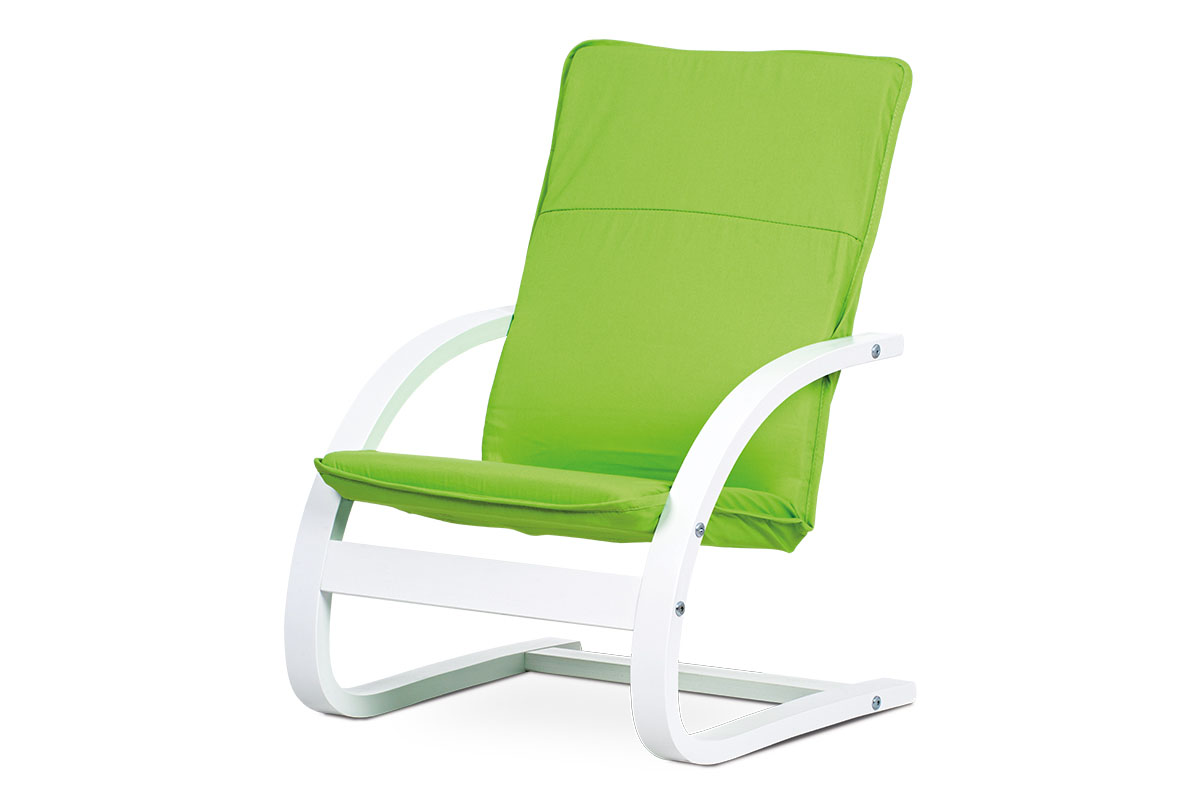 KID RELAX CHAIR, frame WHITE, fab.GREEN