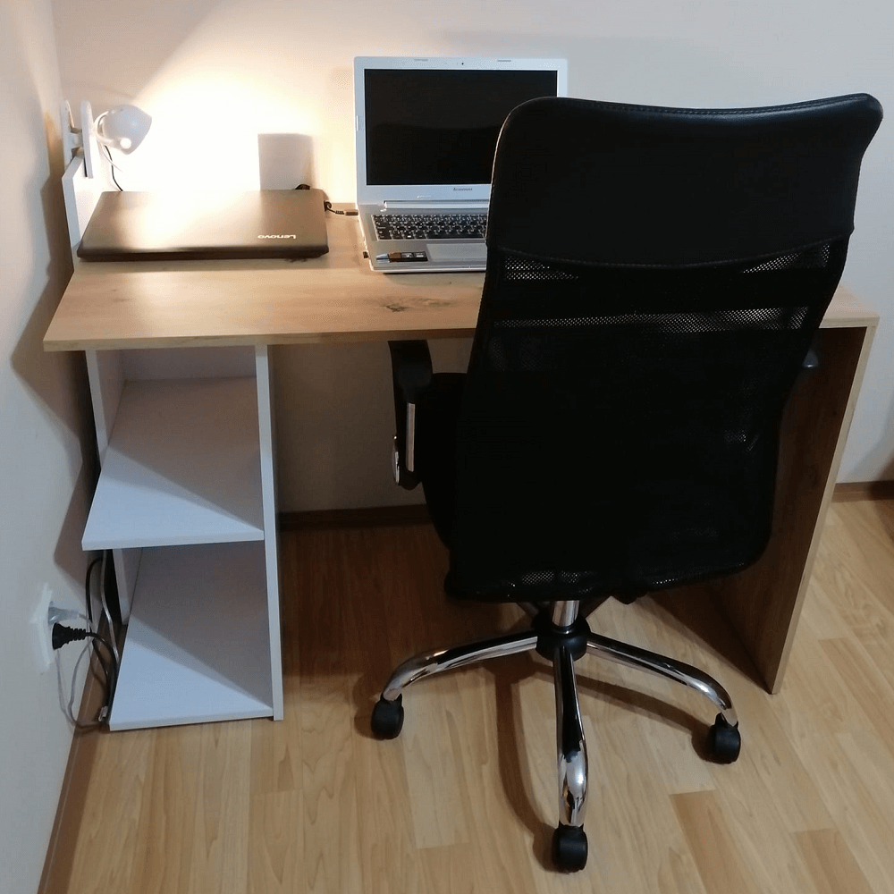 PC stôl, dub artisan/biely mat, ANDREO