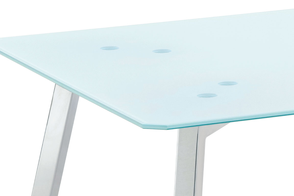 konferenčný stolík 120x65x45, 8mm sklo biele/chróm
