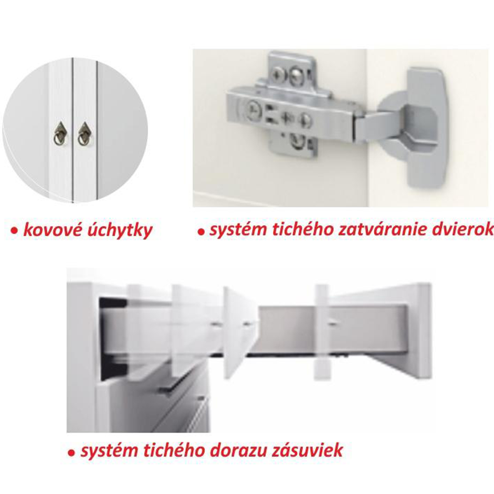 Šuplíková komoda, biela, LIONA LM 45
